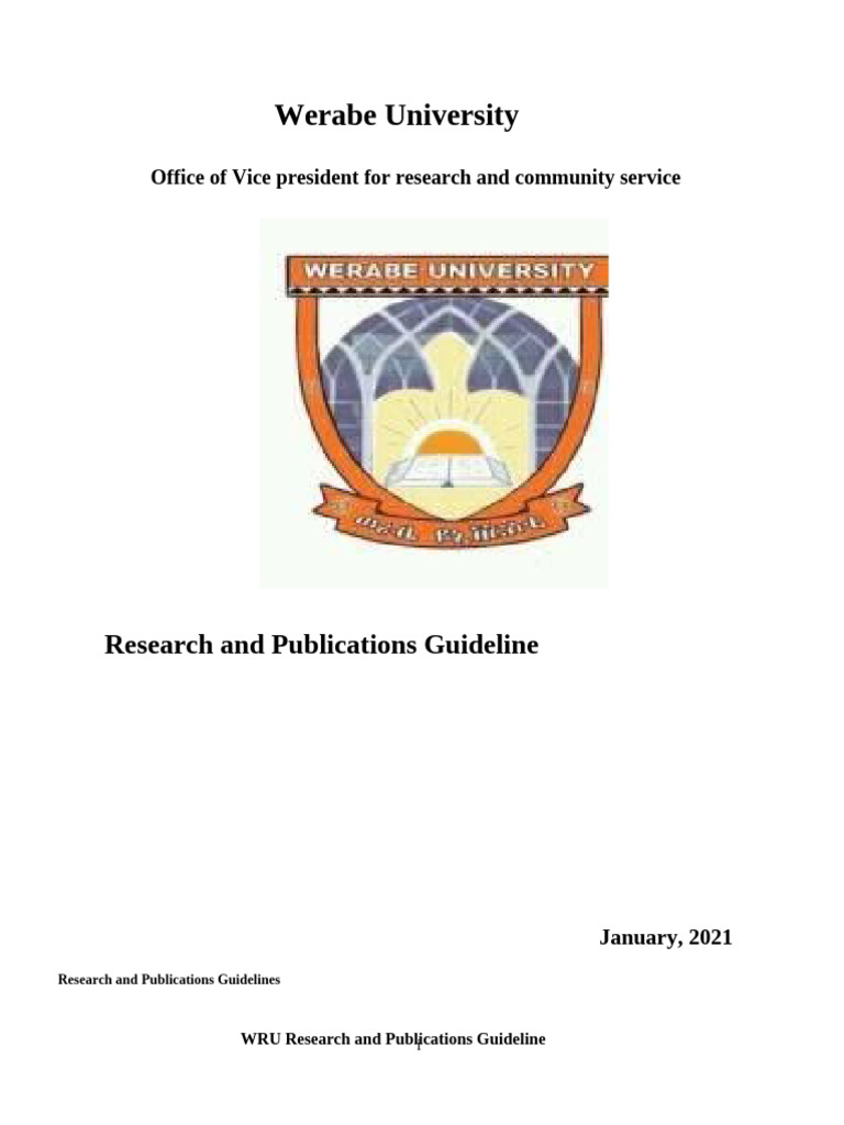 Werabe University Research Guidelines | PDF | Revenue | Committee