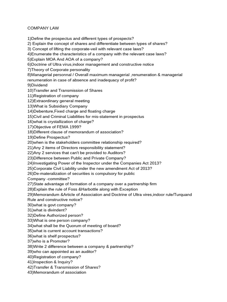 Delaware Company Law