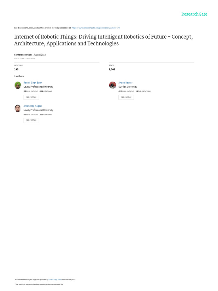 Internet of Robotic Things Overview | PDF | Internet Of Things | Robotics