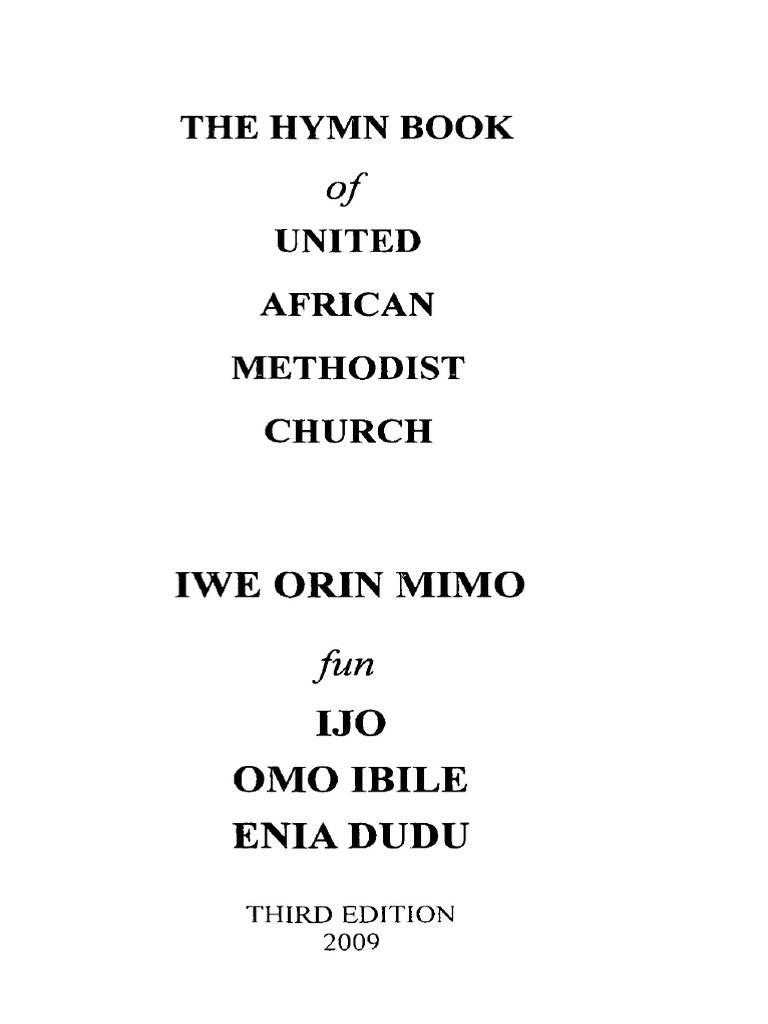 United African Methodist Church Hymn Book | PDF