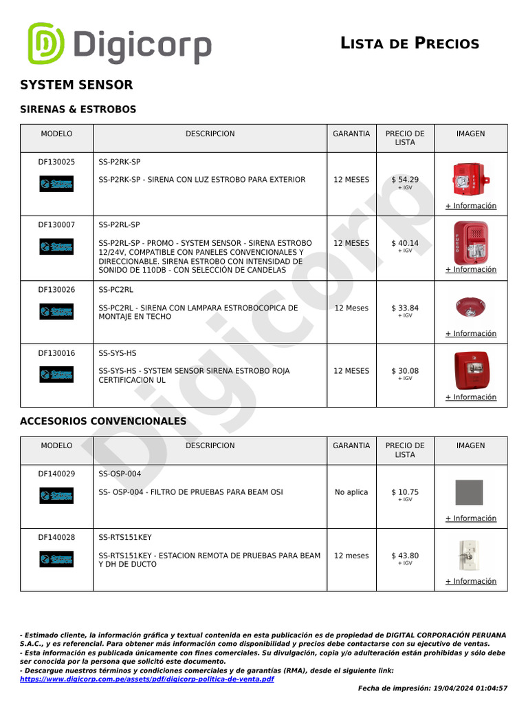 Manual del Sensor Photobeam P2RK-SP | PDF