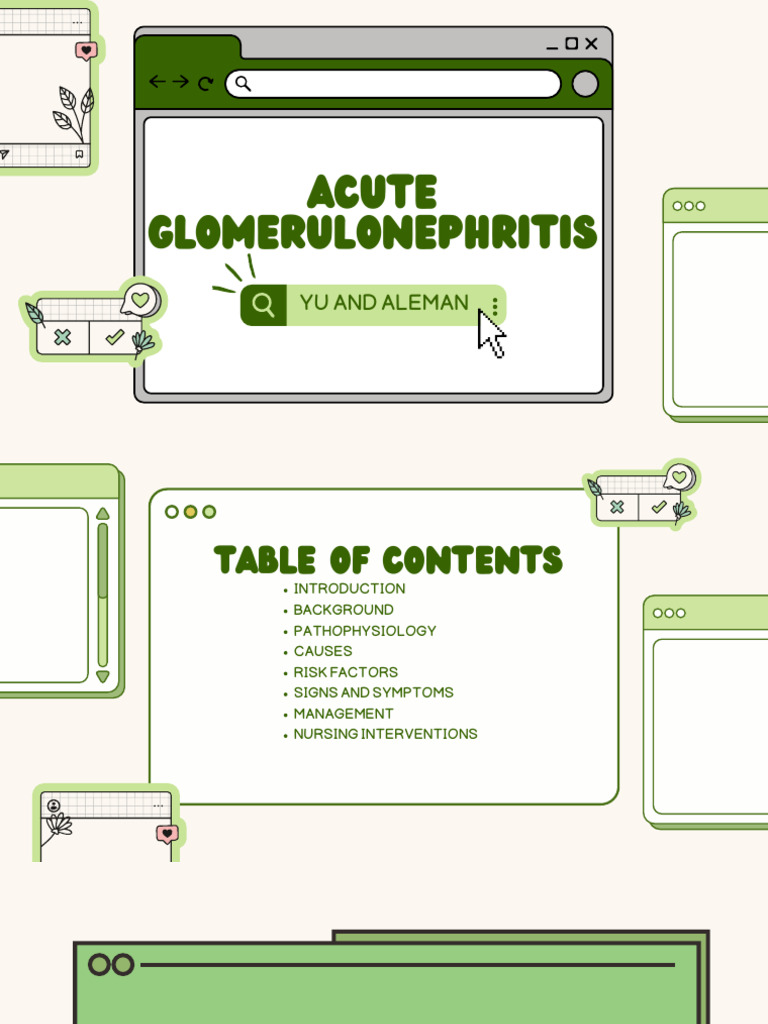 Acute Glomerulonephritis Overview | PDF | Edema | Hypertension
