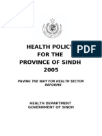 Sindh Province Announces 2005 Health Policy