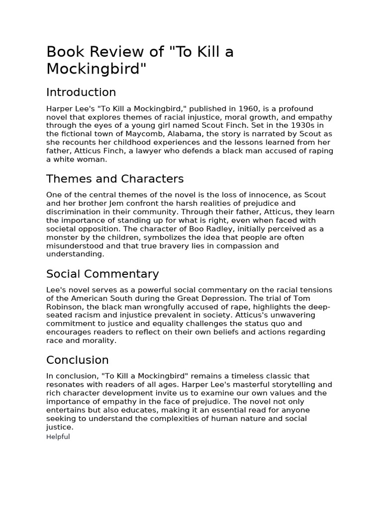 To Kill A Mocking Bird | PDF