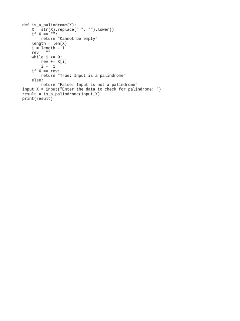 Check If Input Is a Palindrome | PDF