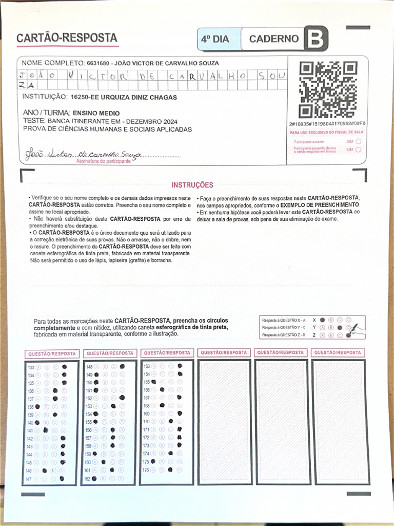 Cartão Resposta | PDF