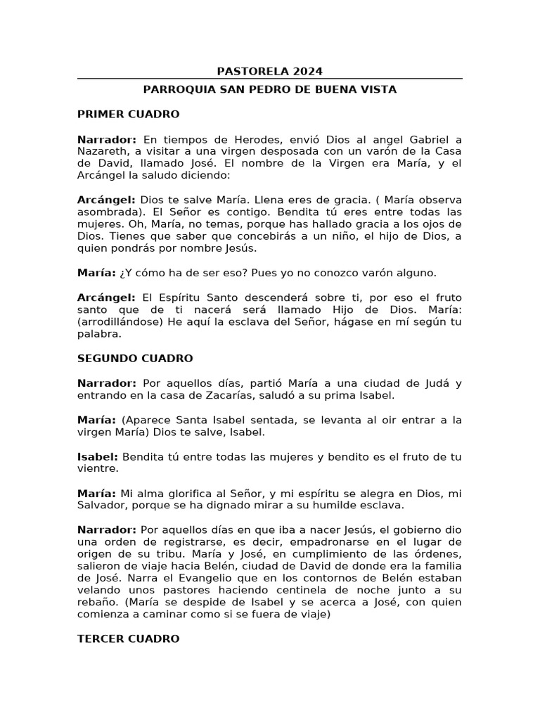 Pastorela 2024: Nacimiento de Jesús | PDF | María, madre de Jesús