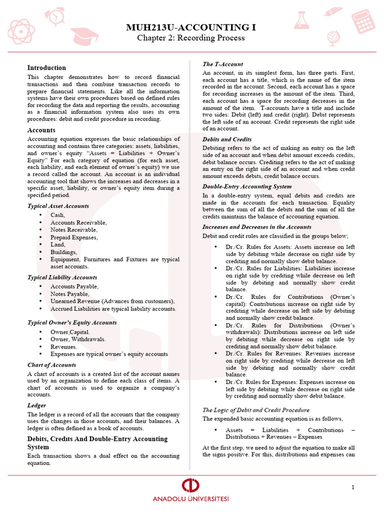 Accounting Recording Process Explained | PDF | Debits And Credits ...