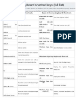 Windows 7 Keyboard Shortcut Keys