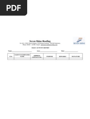 Daily Activity Report