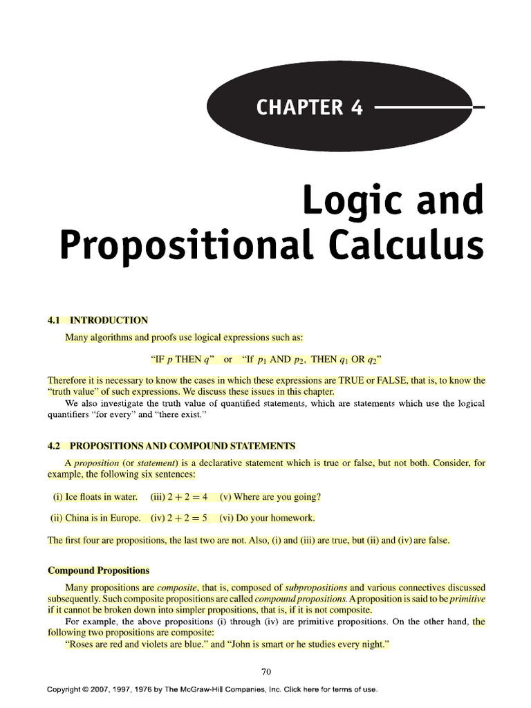 Book-Chapter-04 (Propositional Logic) - (Discrete-Math) | PDF