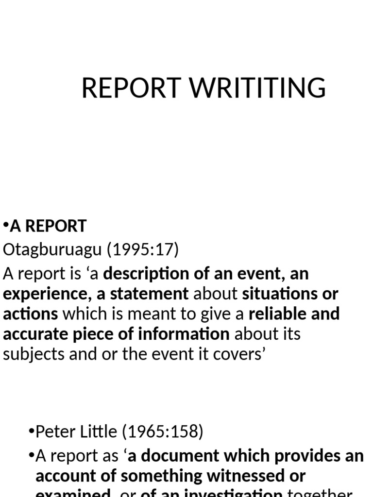 Report Writing-Notes | PDF | Information | Citation