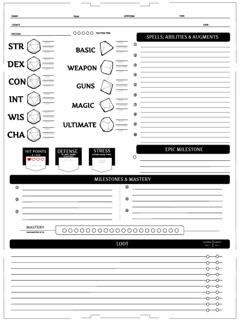 Game Character Stats and Abilities Guide | PDF | Role Playing Games ...