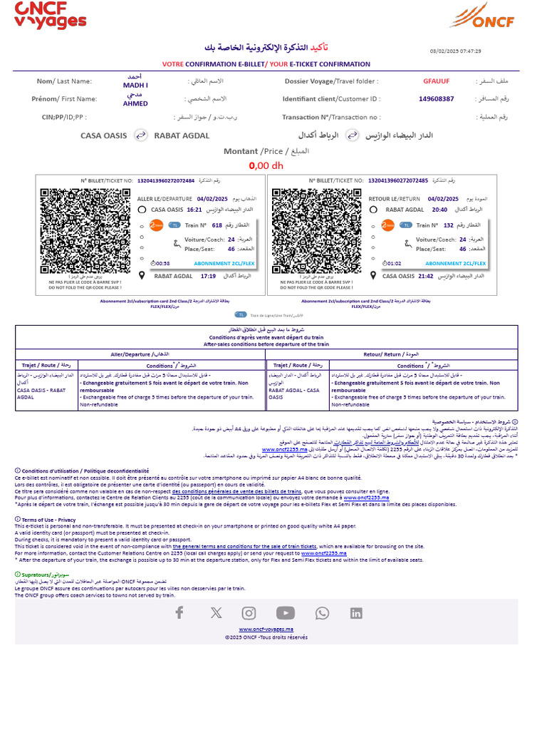 Préparez votre voyage avec ONCF | PDF