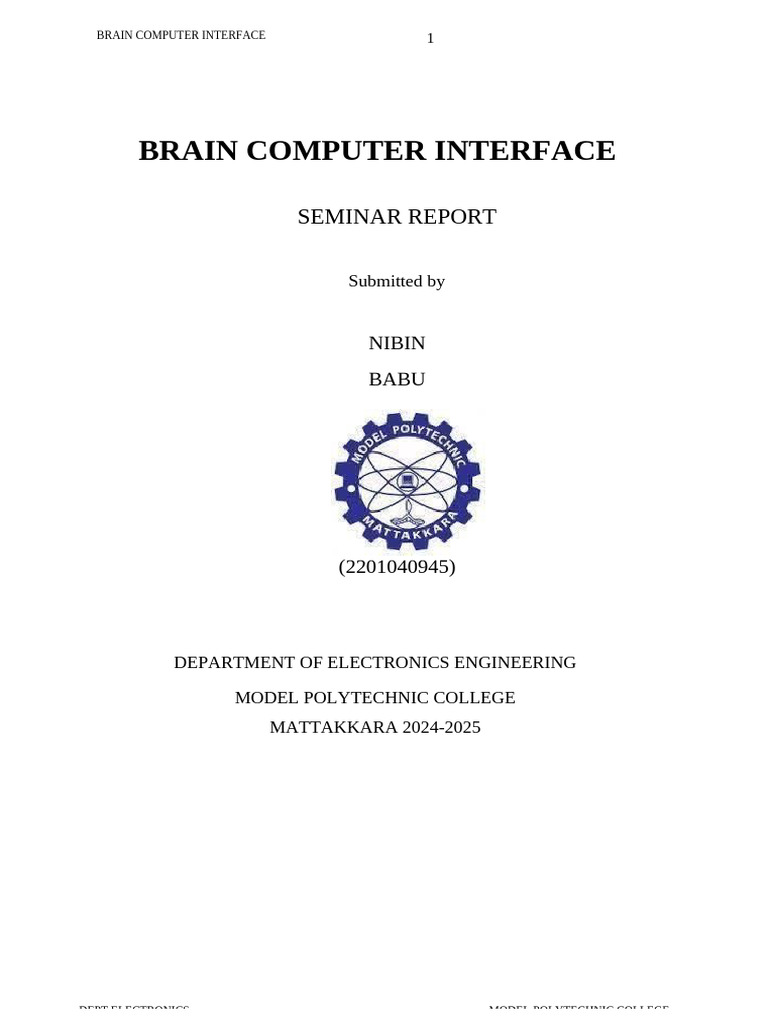 Brain-Computer Interface Overview | PDF | Electroencephalography ...