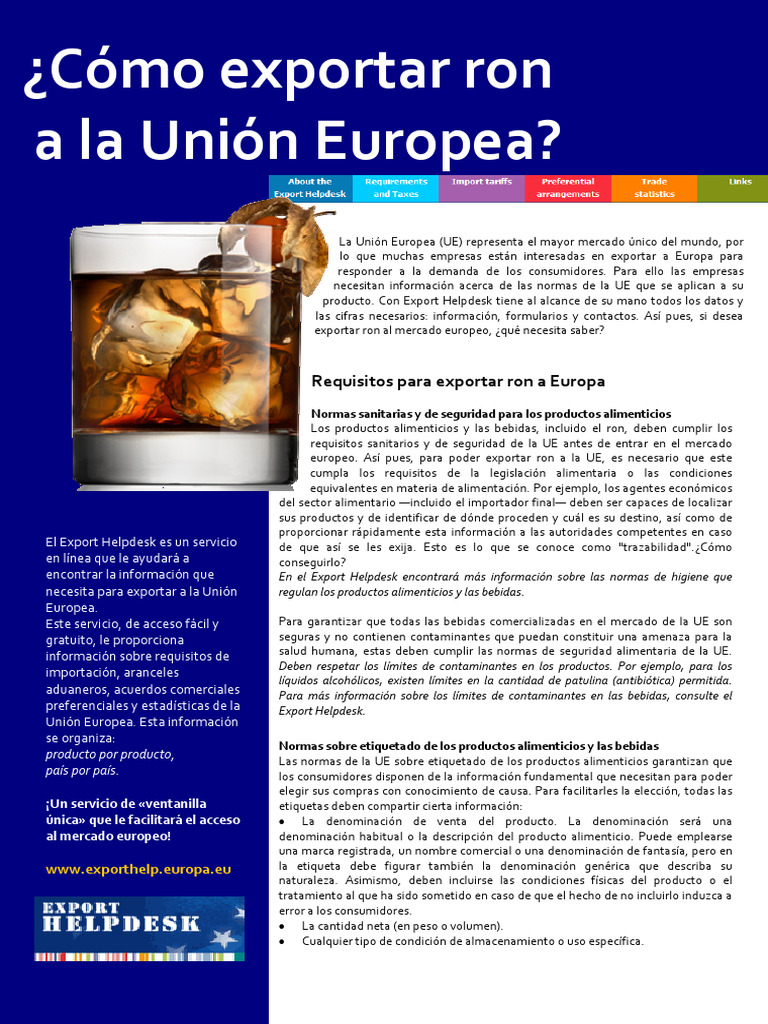 Cómo-exportar-ron-a-la-Unión-Europea | PDF | Alimentos | Mercado (economía)