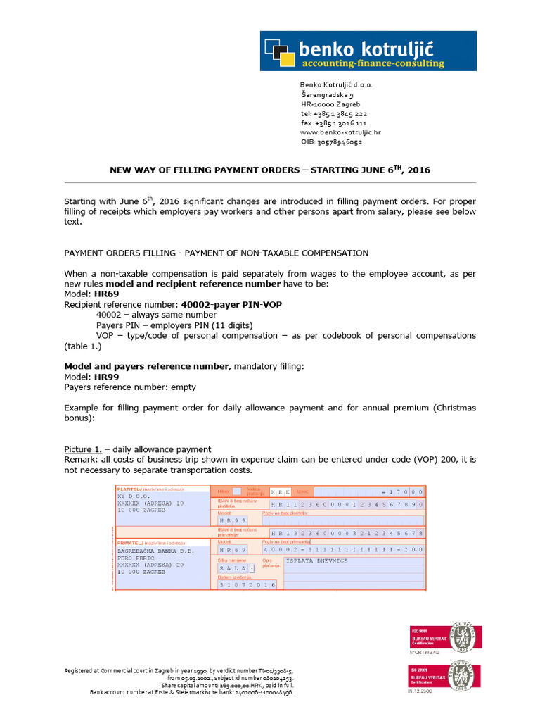 Notification - New Way of Filling Payment Orders | PDF | Employee ...