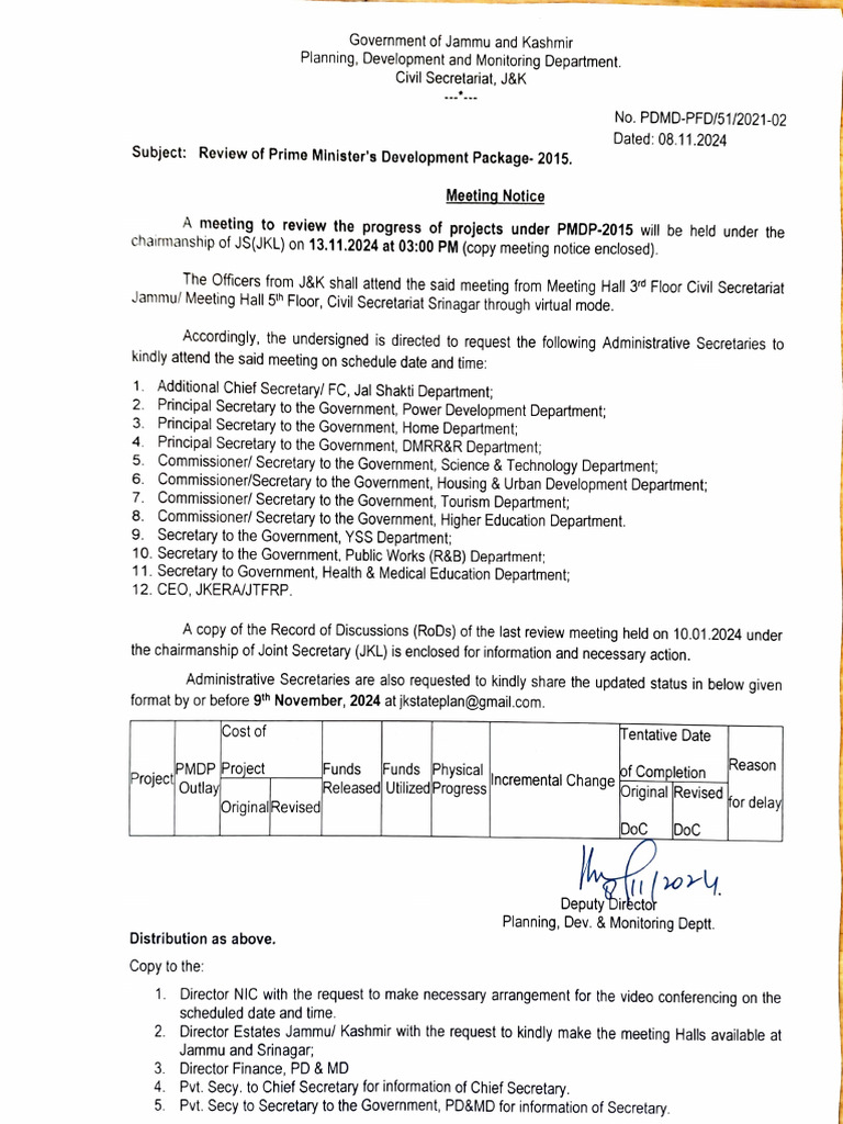 PDMD Meeting1-1 | PDF | Government Of India