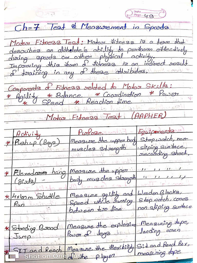 Ch- 7 Test & Measurement in Sports | PDF