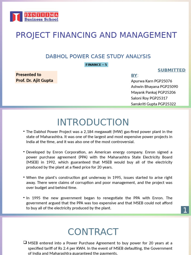 Dabhol Power Project Case Study Analysis | PDF | Economies