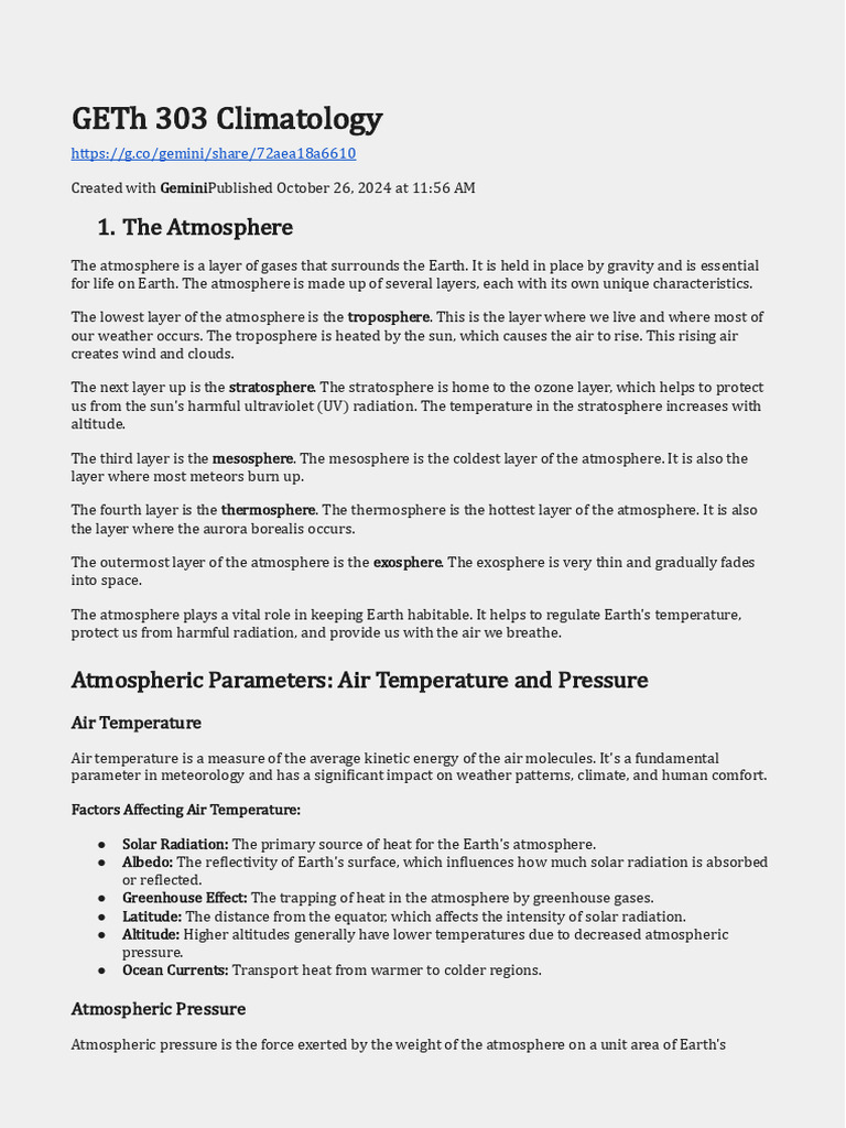 Climatology: Understanding Atmosphere Basics | PDF | Greenhouse Effect ...