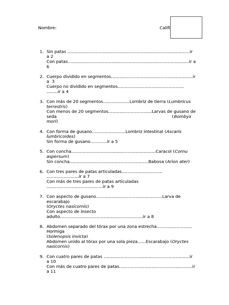 Identificación de Oxidus gracilis PDF — free download
