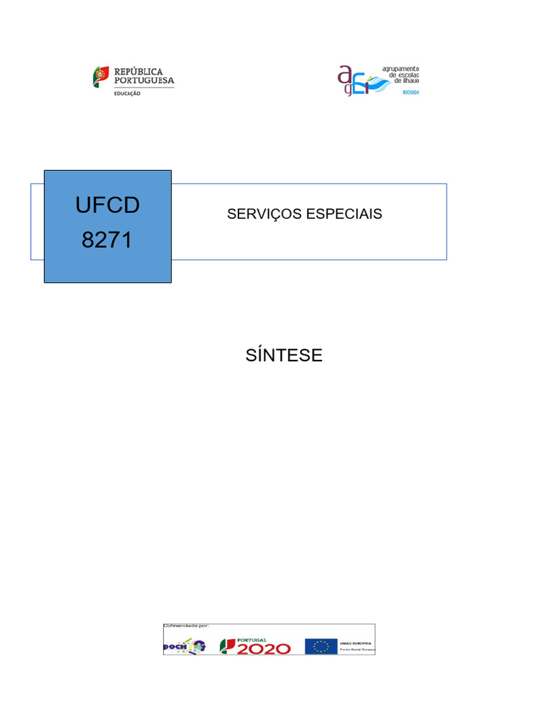 Servios Especiais Sintese-Ufcd 8271 | PDF | Vinhos | Fruto do mar