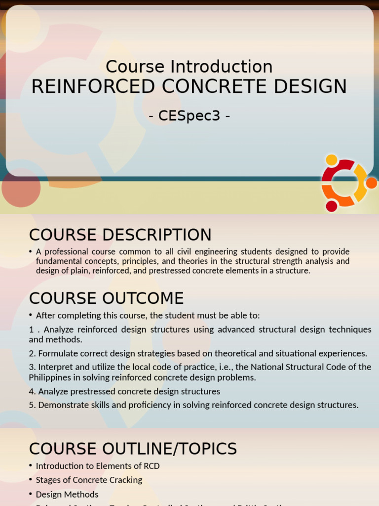 Reinforced Concrete Design Course Overview | PDF | Concrete ...