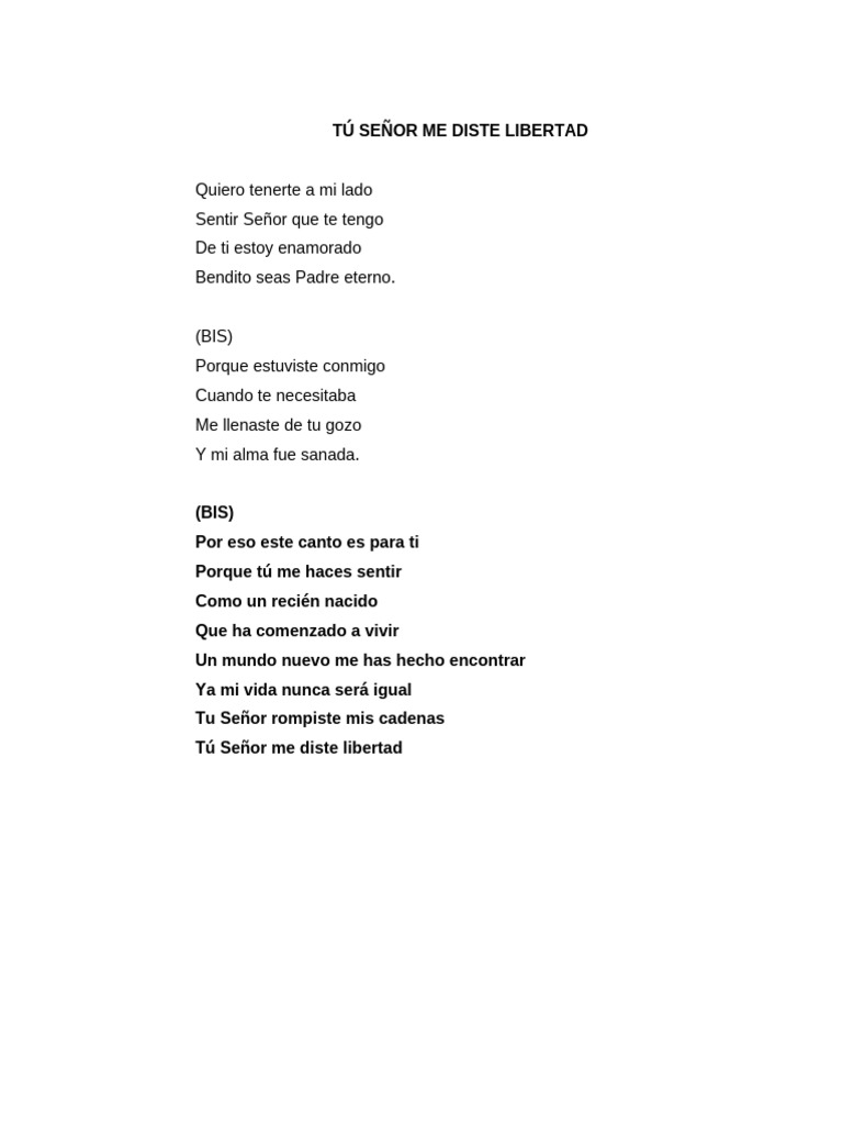 Tú Señor Me Diste Libertad | PDF