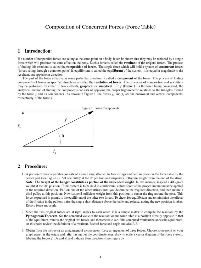 Lab report composition of concurrent forces essay example image