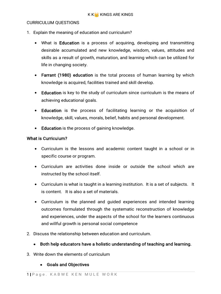 Understanding Education and Curriculum | PDF | Curriculum | Learning