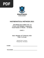 Unit 3 Mathematical Methods SAC Practice | PDF | Function (Mathematics ...