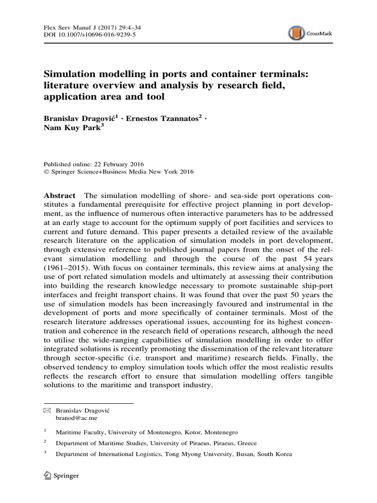 Simulation Modelling in Port Operations | PDF | Simulation | Port