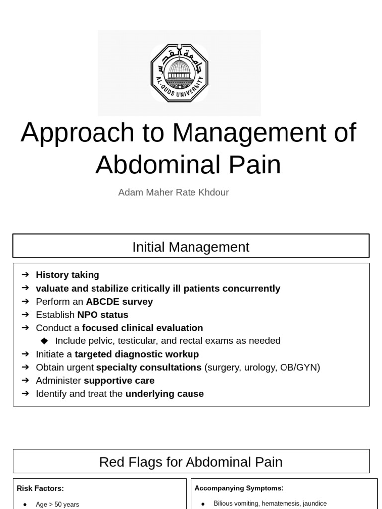 Approach To Management of Abdominal Pain | PDF | Gastroenterology ...