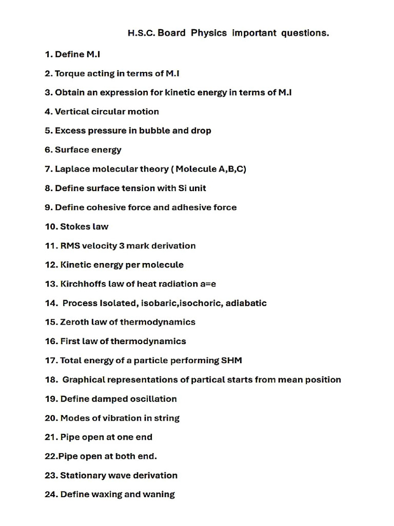 Physics Questions | PDF