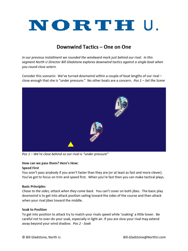 Downwind Tactics for One-on-One Racing | PDF | Wound | Water Transport