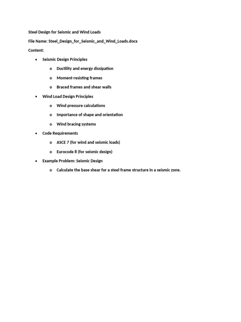 Steel Design for Seismic & Wind Loads | PDF