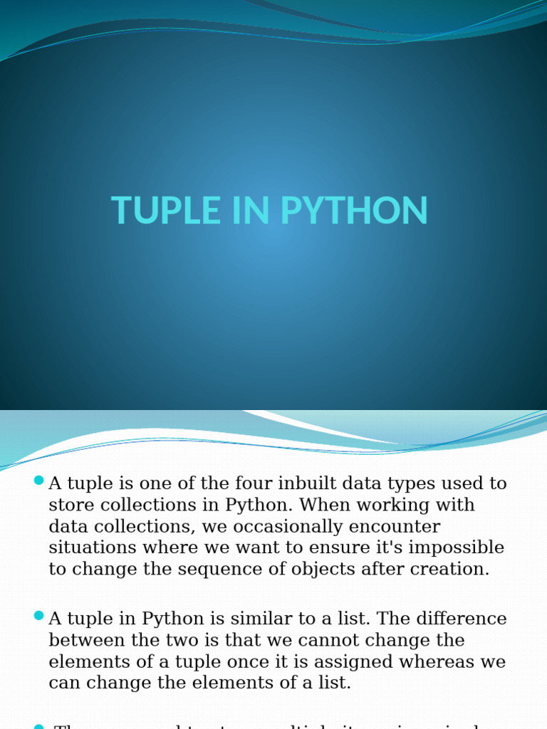 Lect 18 - Tuple in Python | PDF