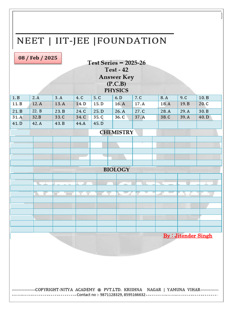 Answer Key 42-1 | PDF