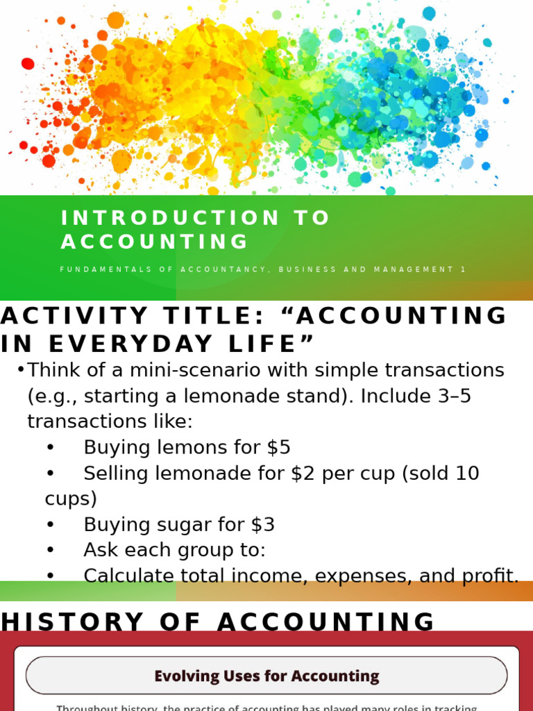 Lesson 1 History of Accounting | PDF | Debits And Credits | Accounting
