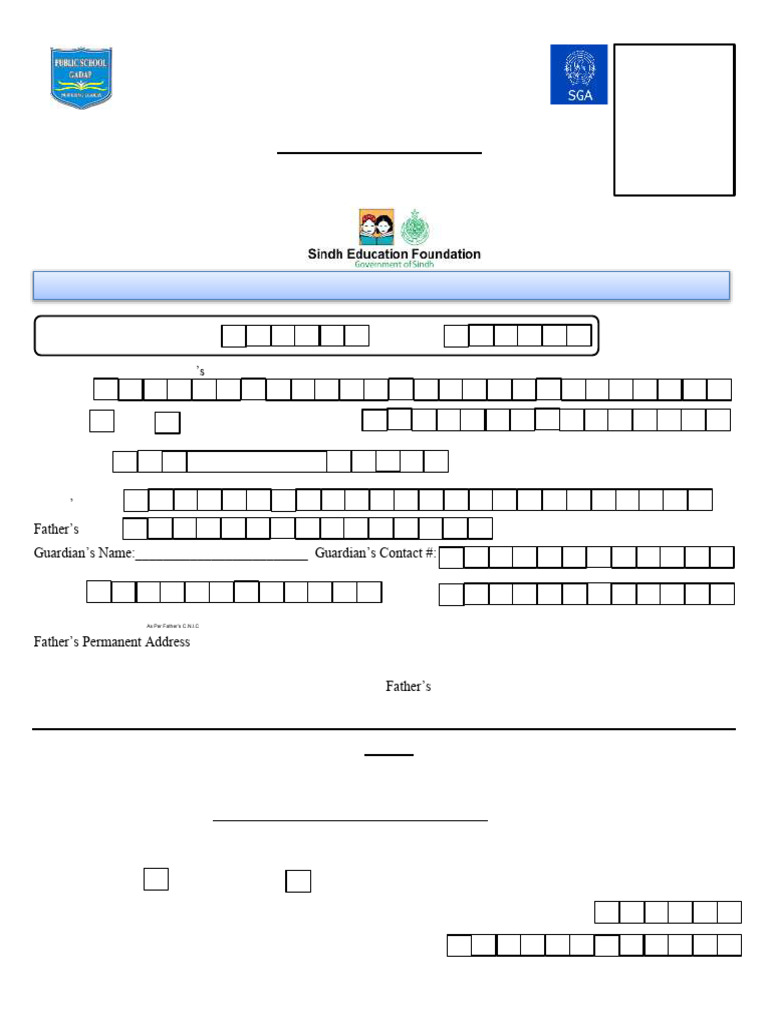 SEF Scholarship Application Form 2025-26 | PDF