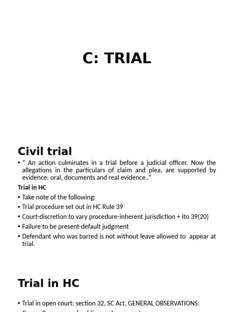 Civil Trial Procedures and Guidelines | PDF