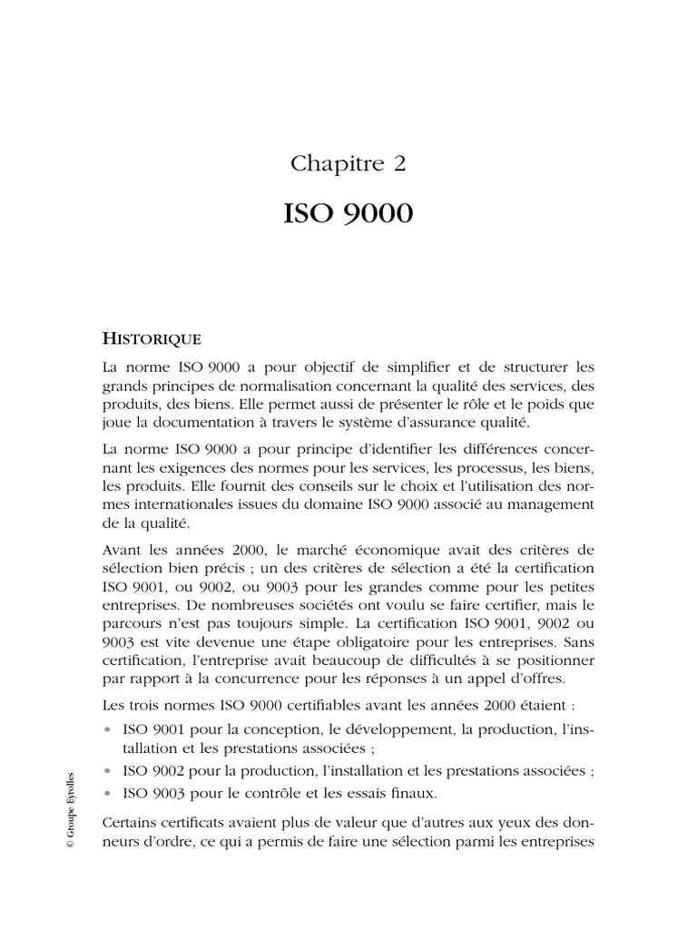 Norme ISO 9000 : Historique et Application | PDF | Management de la ...