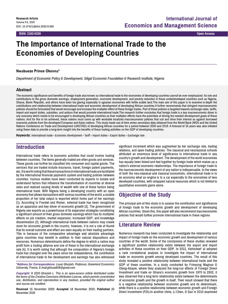 Impact of Trade on Developing Economies | PDF | Economics | Exports