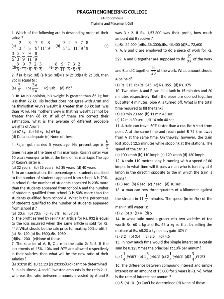Test 5 Apt | PDF | Interest | Speed