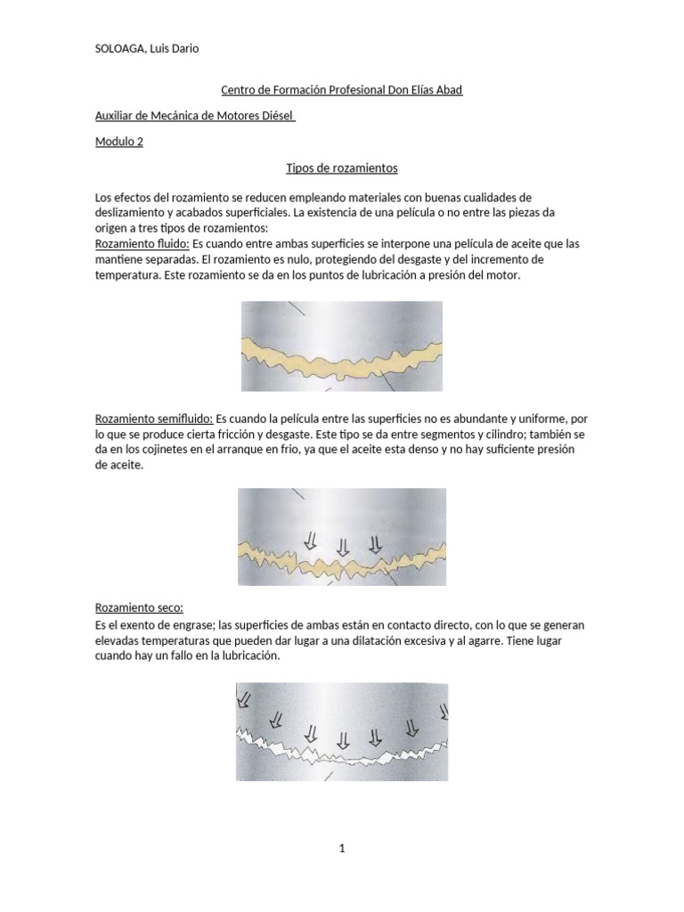 Tipos de Rozamientos y Aceites de Motor | PDF | Lubricante | Petróleo