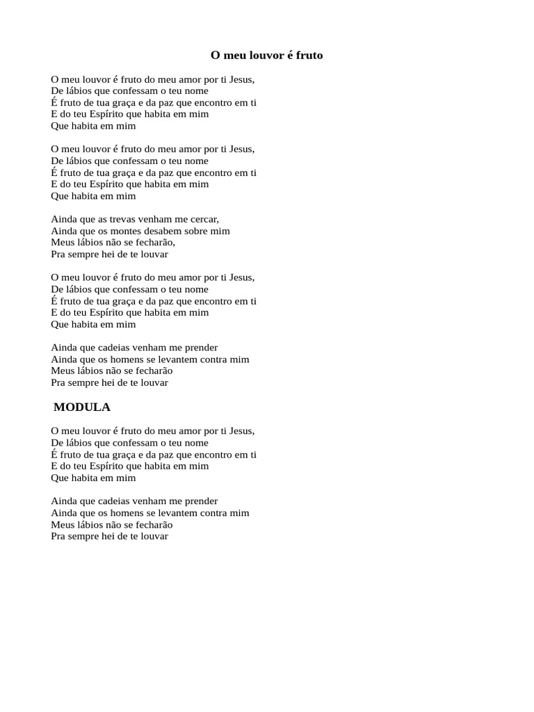 O Meu Louvor É Fruto | PDF