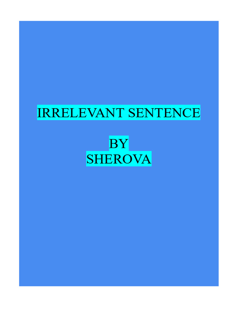 Identifying Irrelevant Sentences | PDF | Universe | Oceanography