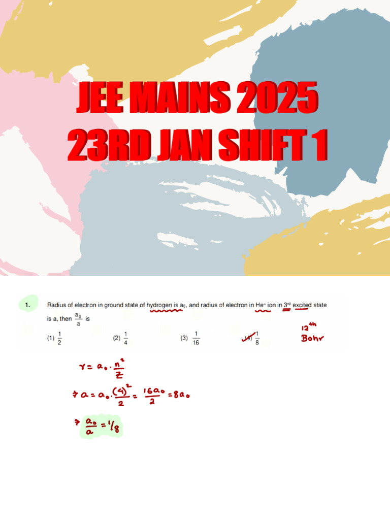 JEE Mains 2025 Shift 1 Paper Analysis | PDF | Applied And ...