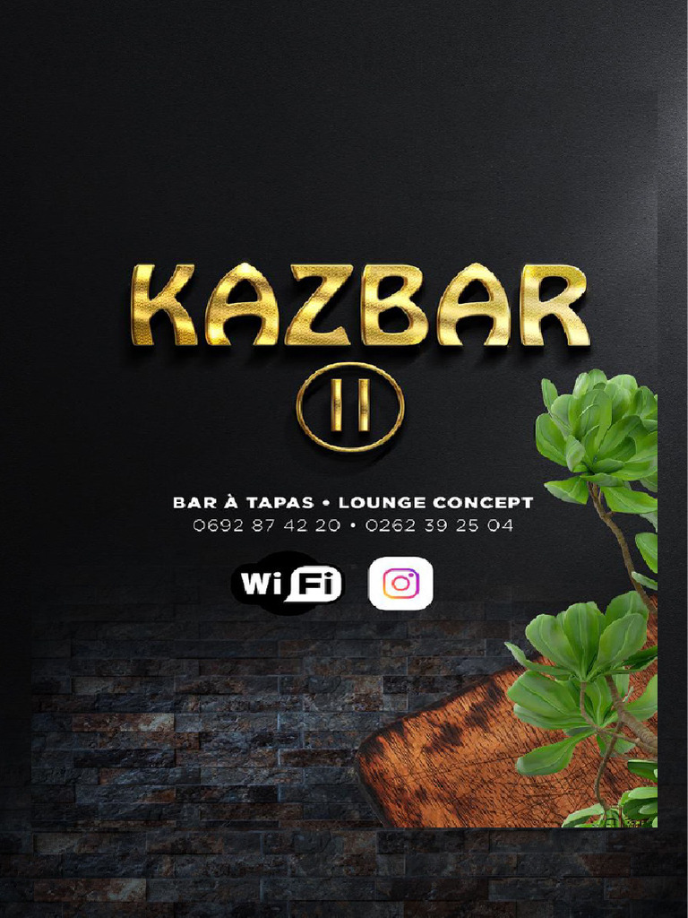 Menu du Kazbar à Saint-Gilles | PDF | Boisson
